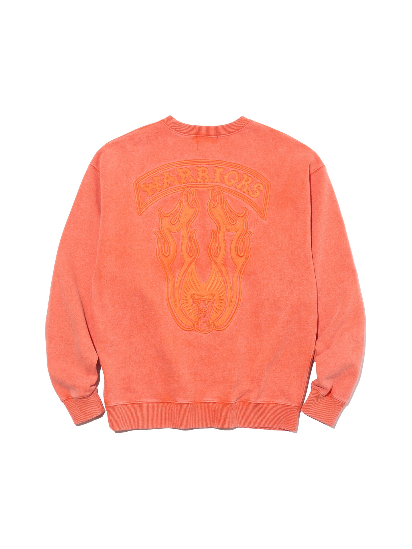 DELUXE x THE Warriors Embroidery CREW ORANGE