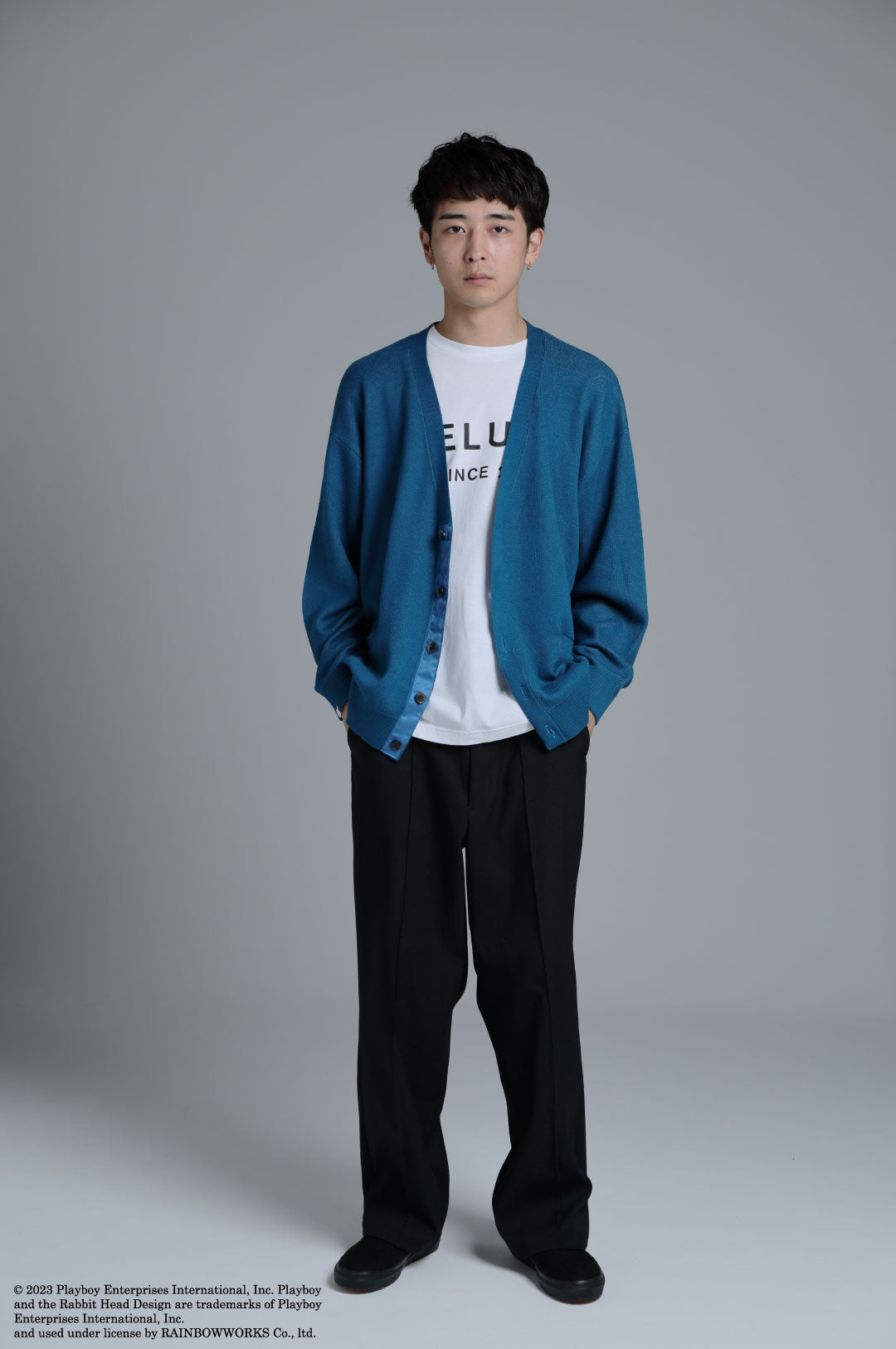 PLAYBOY x DELUXE CARDIGAN BLUE