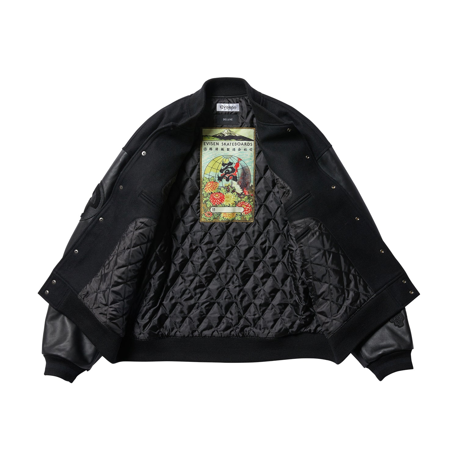 Evisen x DELUXE VAR SITY BOYS JACKET BLACK