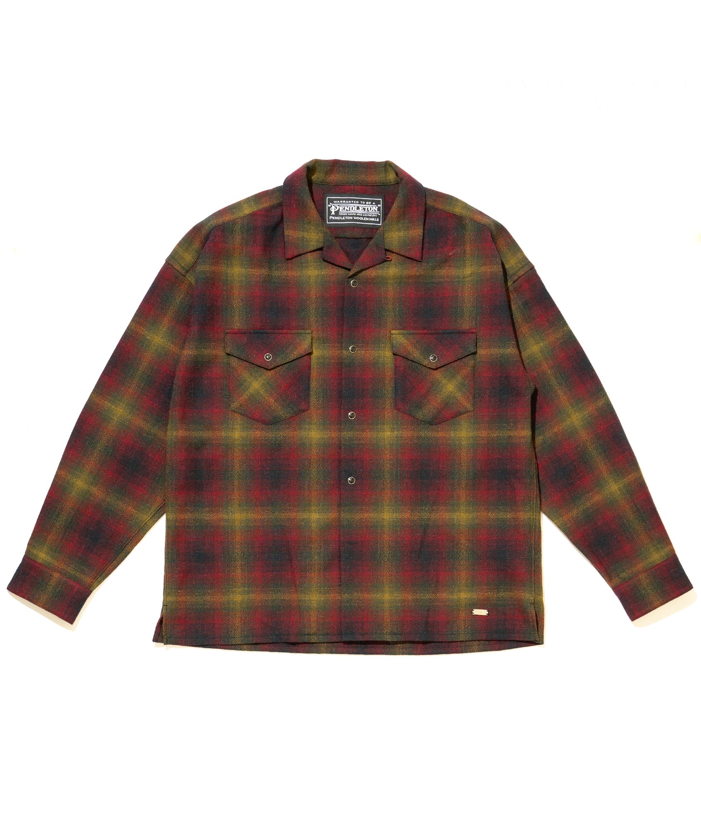 DELUXE x PENDLETON CHECKED SHIRTS RED x GREEN