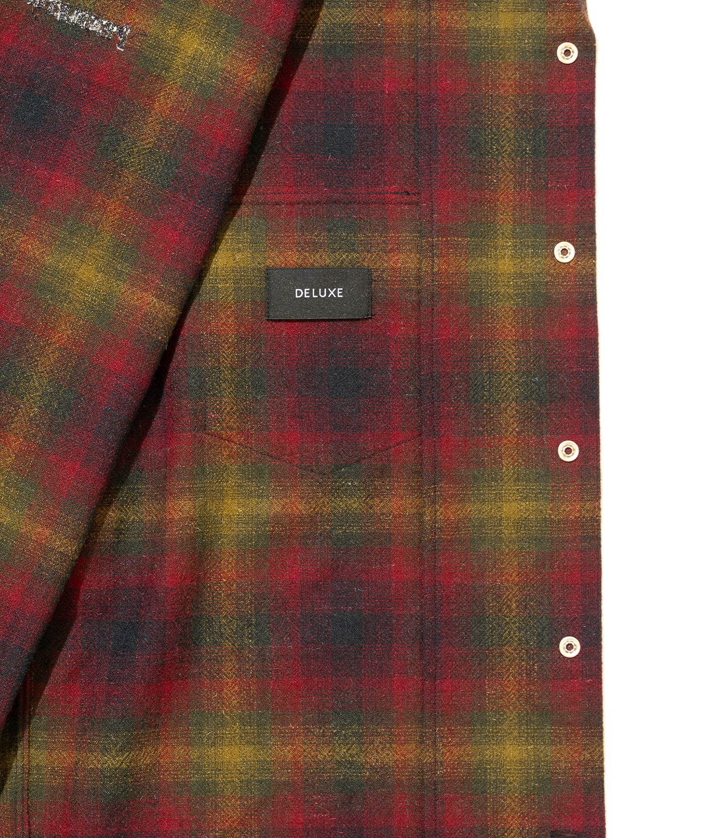 DELUXE x PENDLETON CHECKED SHIRTS RED x GREEN