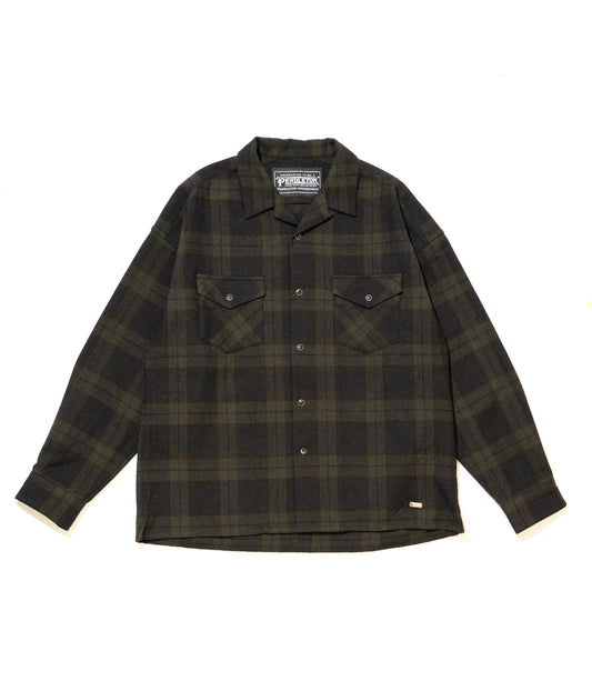 DELUXE x PENDLETON CHECKED SHIRTS BLACK x GREEN