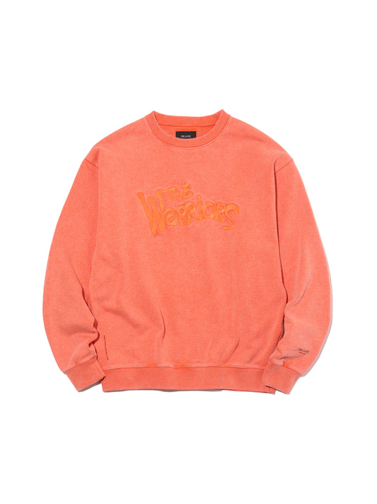 DELUXE x THE Warriors Embroidery CREW ORANGE