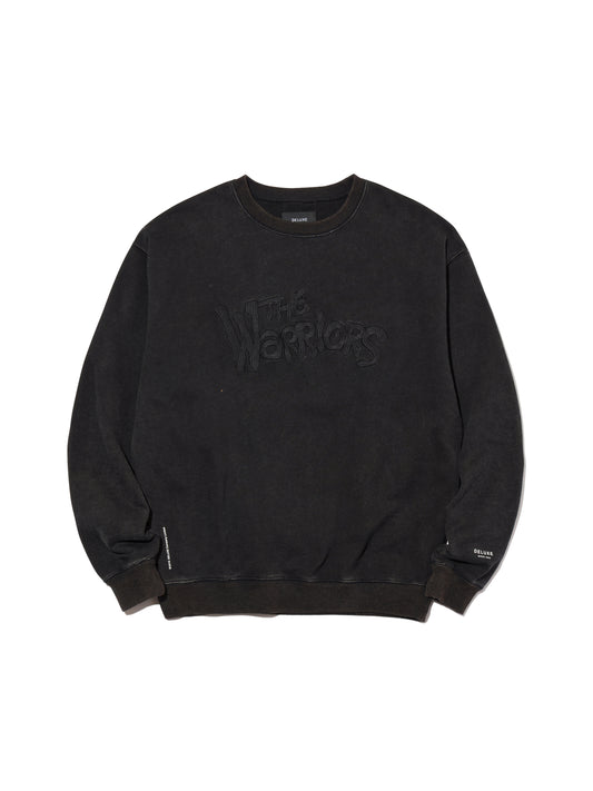 DELUXE x THE Warriors Embroidery CREW BLACK
