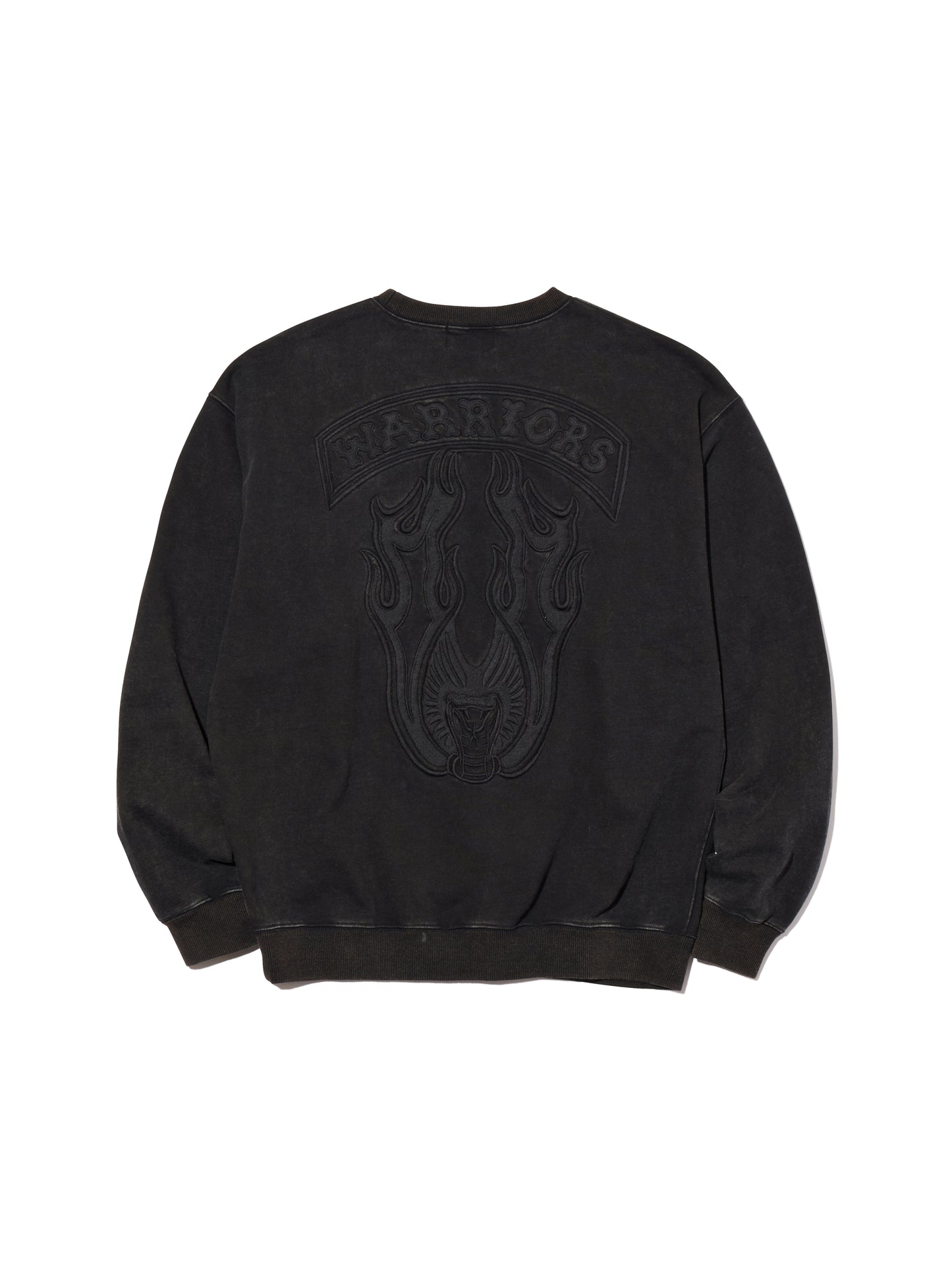 DELUXE x THE Warriors Embroidery CREW BLACK