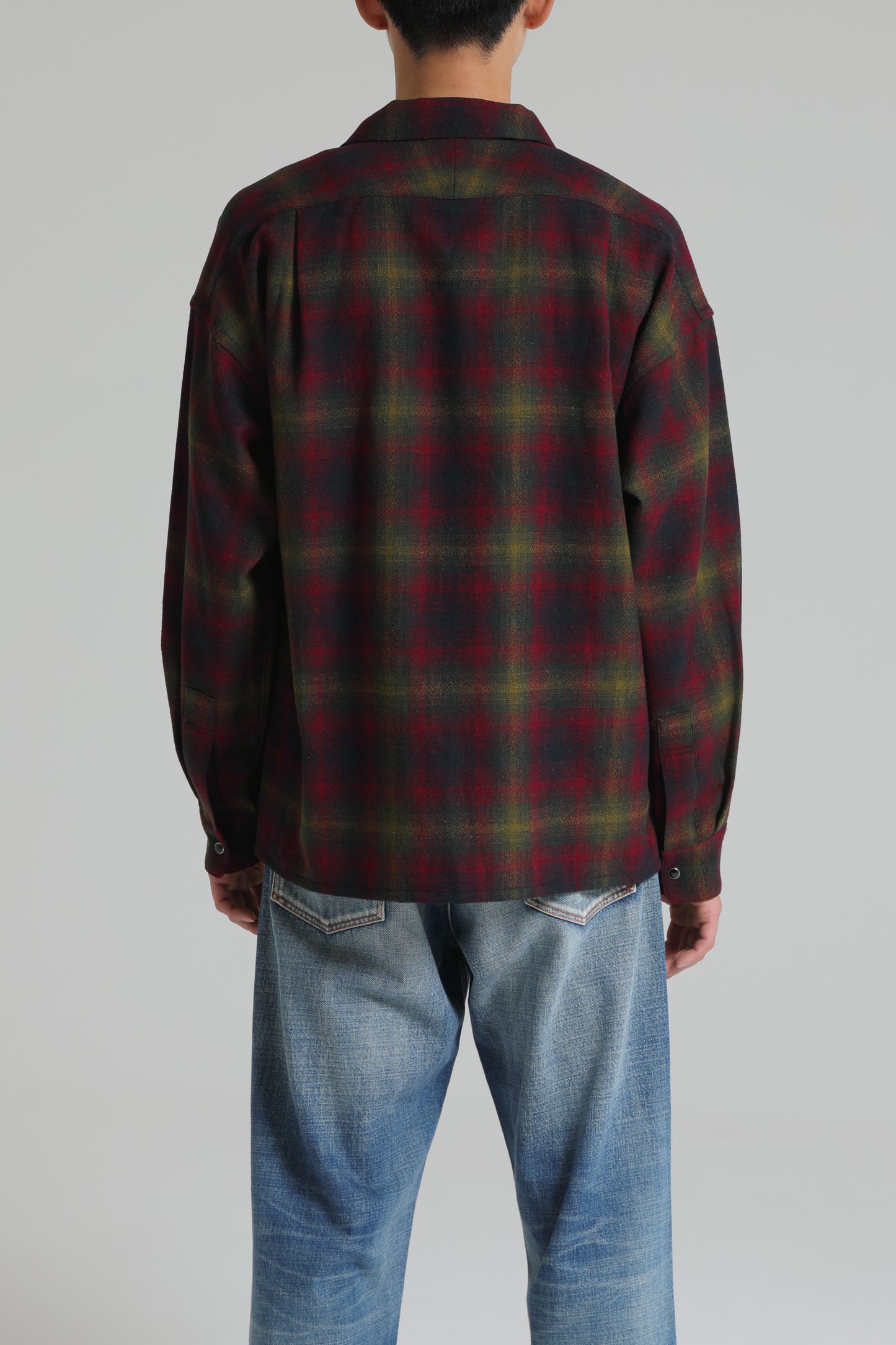 DELUXE x PENDLETON CHECKED SHIRTS RED x GREEN