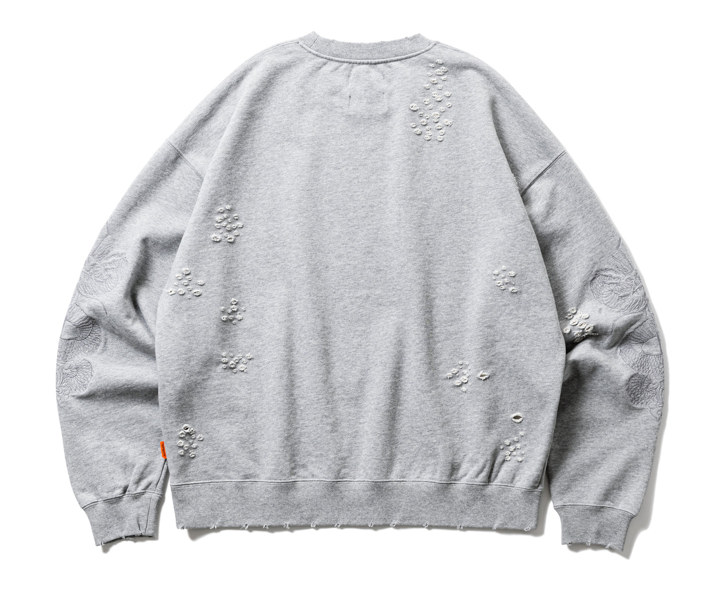 DELUXE x TIGHTBOOTH DAMAGE CREW SWEAT GRAY