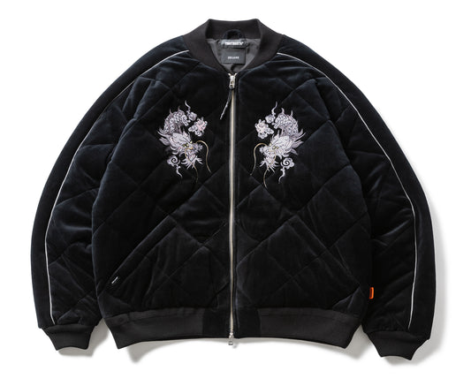 DELUXE x TIGHTBOOTH VELOUR SOUVENIR JKT BLACK